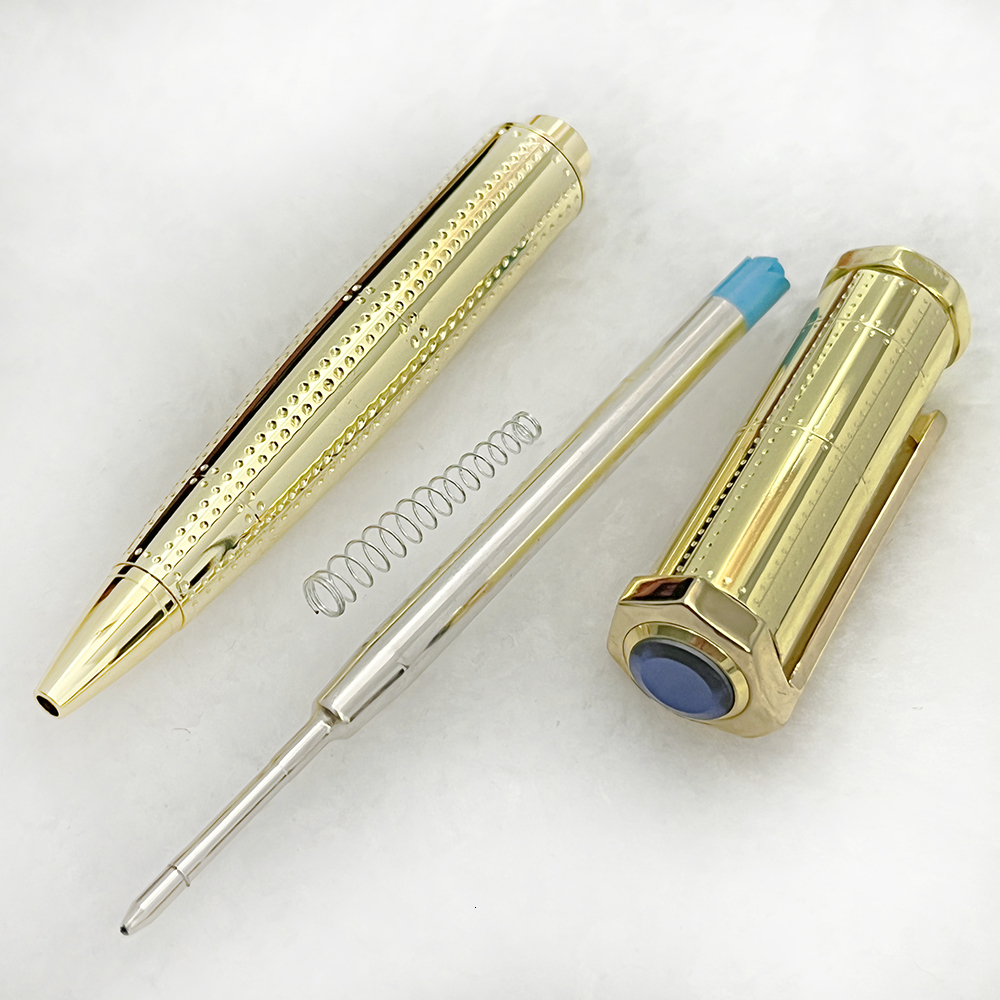 Wholesale Pens Classic Octagon Ballpoint Pen Sier Golden Clip with Serial Number Writing Smooth 230412