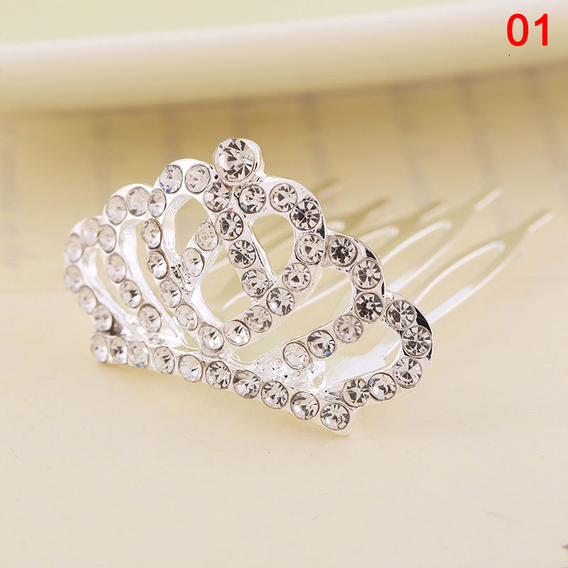 Hair Accessories Girls Kids Princess Crown Mini Cute Flower Crystal Combs Birthday Party Tiaras Decor Jewelry 230412