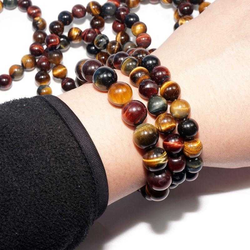 chakras bracelet Vente En Gros De Cristaux En Vrac Bracelets En Gros Bracelet Tricolore En Oeil De Tigre Bracelet Perl