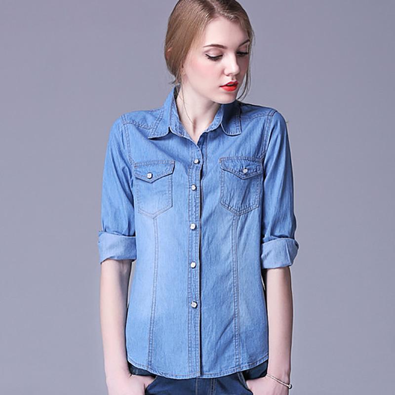 Women's Blouses & Shirts 2023 Fashion Autumn Spring Fomen And Lady's Fotton Jeans Denim Pocket Women Casual Blouse, Blue
Women's Blouses & Shirts 2023 Fashion Autumn Spring Fomen And Lady's Fotton Jeans Denim Pocket Women Casual Blouse, Blue