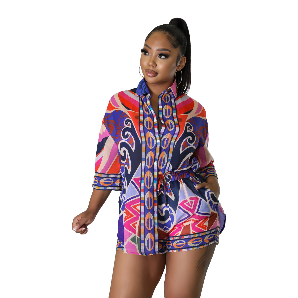 2023 Casual Two Piece Pants Women Designer Print Shirt and Shorts 2Pcs Sets Free Ship, Purple
2023 Casual Two Piece Pants Women Designer Print Shirt and Shorts 2Pcs Sets Free Ship, Purple