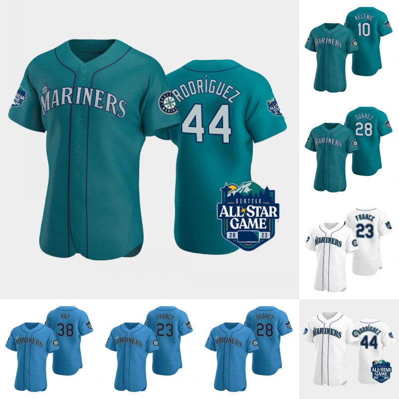 Seattle 2023 All-Star Game Jersey Mariner 44 Julio Rodriguez 28 Eugenio Suarez 38 Robbie Ray 17 Mitch Haniger 10 Jarred Kelenic 23 Ty France Custom Baseball Jerseys, 28 green
Seattle 2023 All-Star Game Jersey Mariner 44 Julio Rodriguez 28 Eugenio Suarez 38 Robbie Ray 17 Mitch Haniger 10 Jarred Kelenic 23 Ty France Custom Baseball Jerseys, 28 green