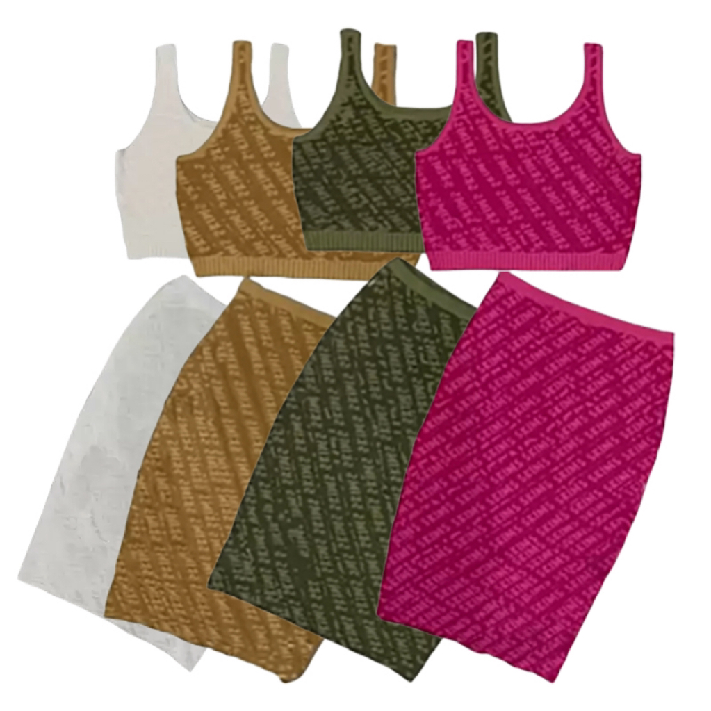 Designer Feni Womens FF endi Two Piece Dress Full Letters relief Knitted Vest Dresses Sets For Women Short Skirts Charm Ladies Slim Dress Two-Pieces hip rawp skirt
Designer Feni Womens FF endi Two Piece Dress Full Letters relief Knitted Vest Dresses Sets For Women Short Skirts Charm Ladies Slim Dress Two-Pieces hip rawp skirt