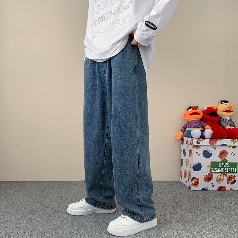 Men's Jeans Wide leg cargo pants street clothing bag jeans Spring/Summer/Autumn men's loose fitting straight men's clothing black 23041