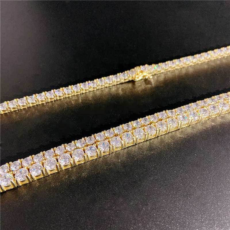 moissanite tennis necklace Customized Personal Luxury Solid 14k Gold Jewelry Vvs White Color Loose moissanite diamond tennis chain for men