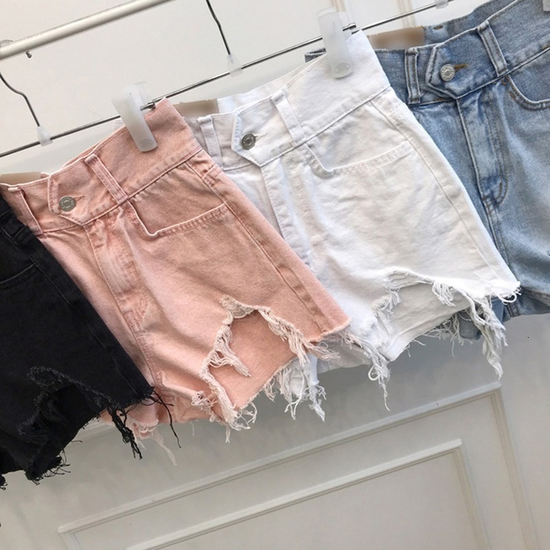 Women's Shorts Streetwear Stylish Sexy Shorts Girls Retro Tear Jeans Shorts Women's High Waist Denim Shorts Women's Summer Fashion Casu