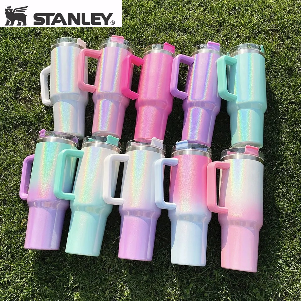 with LOGO Stanley 40oz Rainbow Stainless Steel Sublimation Tumblers Glitter 40oz Travel Car Mugs Big Capacity Water Cups With Handles and Lids j0606, Silver
with LOGO Stanley 40oz Rainbow Stainless Steel Sublimation Tumblers Glitter 40oz Travel Car Mugs Big Capacity Water Cups With Handles and Lids j0606, Silver