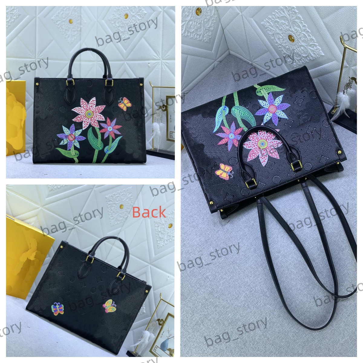 Women On The Go x Yayoi Kusama Handbag Monograms Embossed Flower Butterfly Pattern Tote Designer Top Double Handle Long Shoulder Strap M46416
Women On The Go x Yayoi Kusama Handbag Monograms Embossed Flower Butterfly Pattern Tote Designer Top Double Handle Long Shoulder Strap M46416