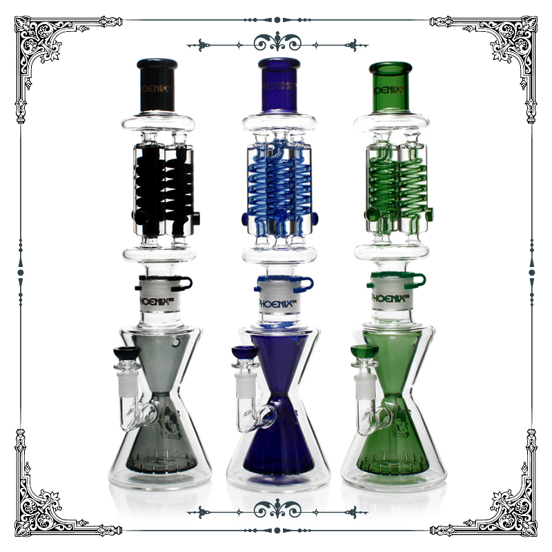 18 inches glycerin coil hookah Freezable bongs triple helix Percolator Double beaker glass Bongs unique glass water pipe bubbler dab rig Smoking Accessories
18 inches glycerin coil hookah Freezable bongs triple helix Percolator Double beaker glass Bongs unique glass water pipe bubbler dab rig Smoking Accessories