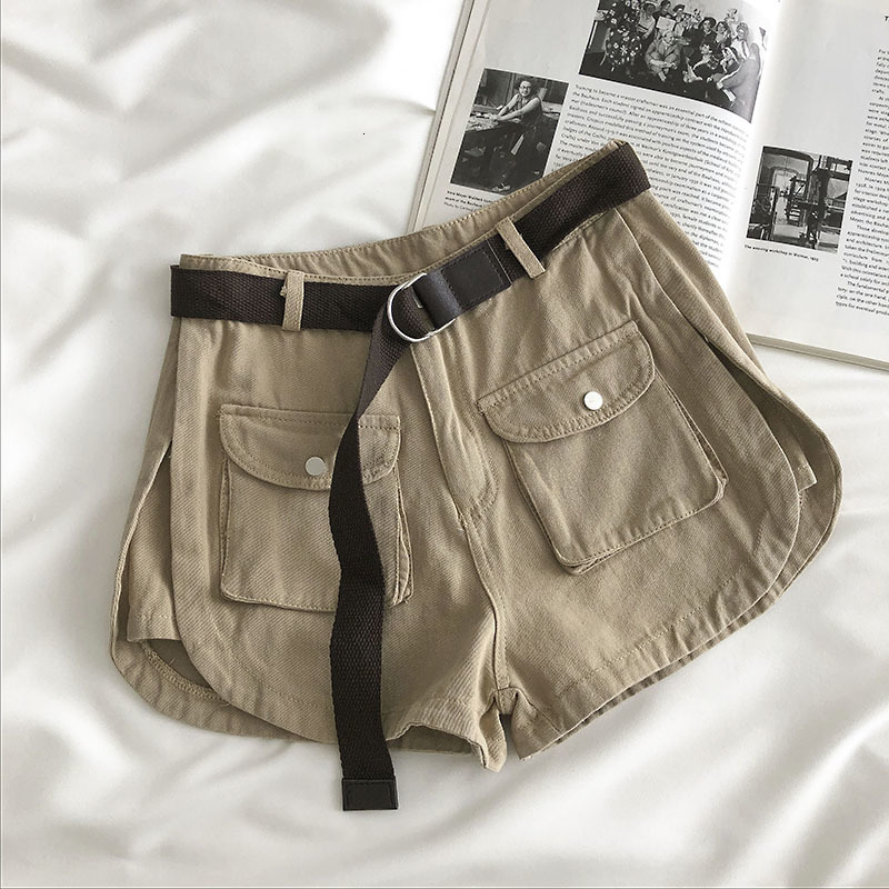 Women's Shorts Women's Mini Summer Basic Full Match Casual Women's Trouser Loose High Waist Women's Bottom Pocket Youth Solid 2304