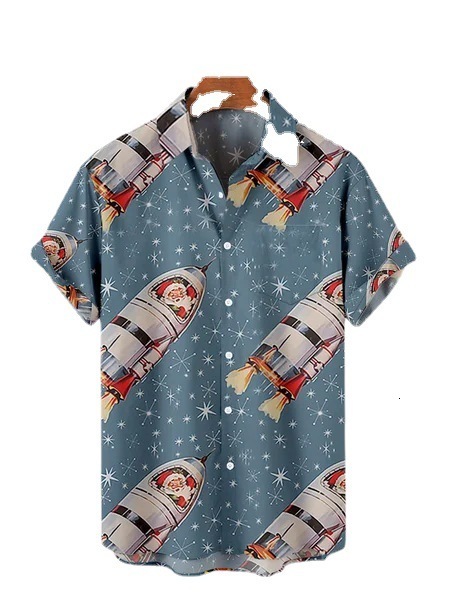 Men's Casual Shirts Summer Leisure Sewing Simple Hawaiian Shirts Men's Vacation Beach Model Manufacturer 230412