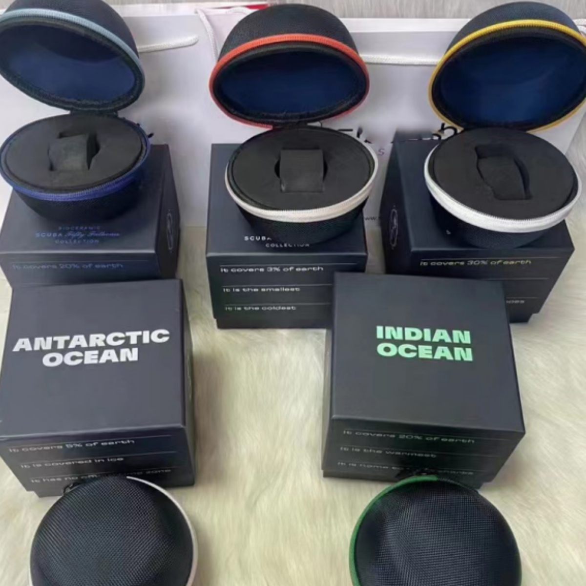 Super ocean watch box mens watch AAA zipper Circular watch case Bioceramic Automatic Mechanical watches high quality Antarctic Indian five oceans