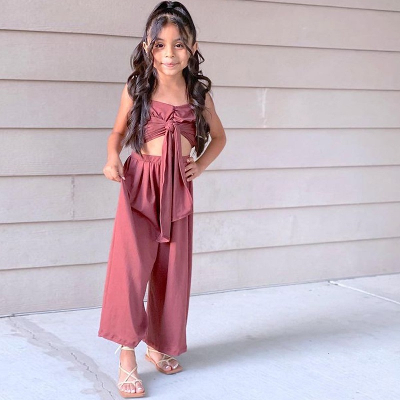 Clothing Sets Fashion Baby Girl Clothes Set Long Pant Vest 2PCS Summer Spring Autumn Infant Toddler Child Beachwear Suit 1 10Y 230412