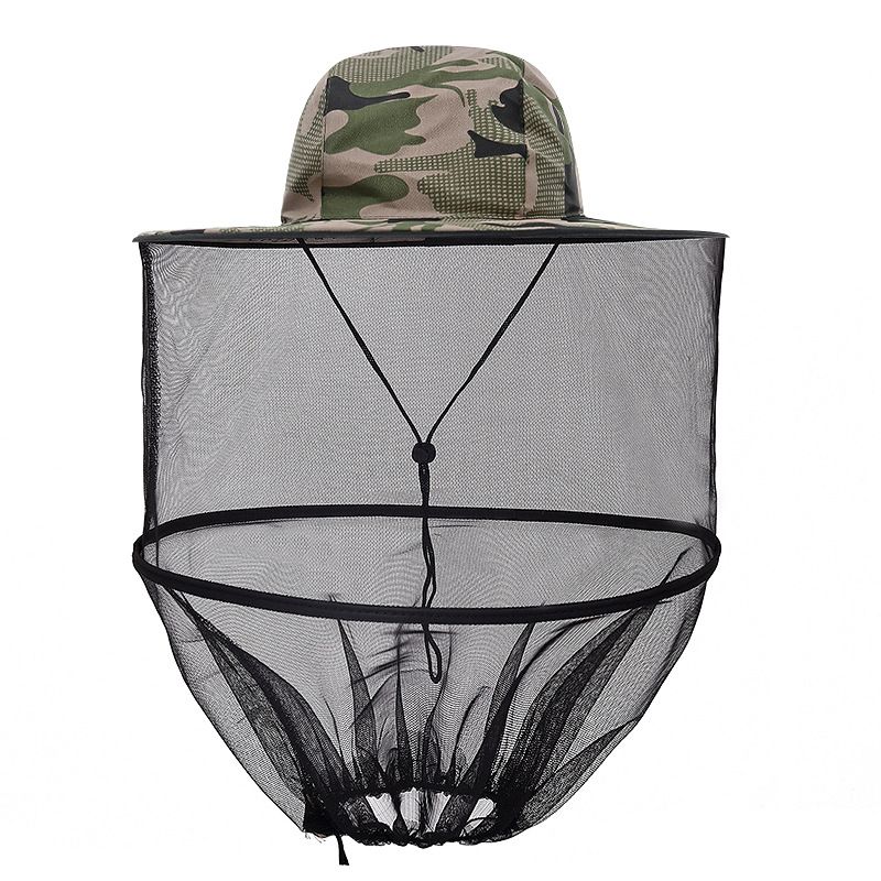 Mosquito Head Net Textile Sun Hat with Netting Outdoor Hiking Camping Gardening Adjustable ss0412