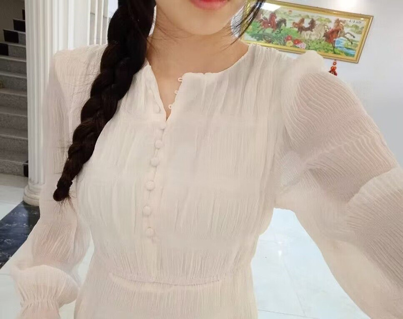 Elegant spring and summer new white women's casual dress fashion long sleeve dress high waist new fashion temperament long dress /XS
Elegant spring and summer new white women's casual dress fashion long sleeve dress high waist new fashion temperament long dress /XS