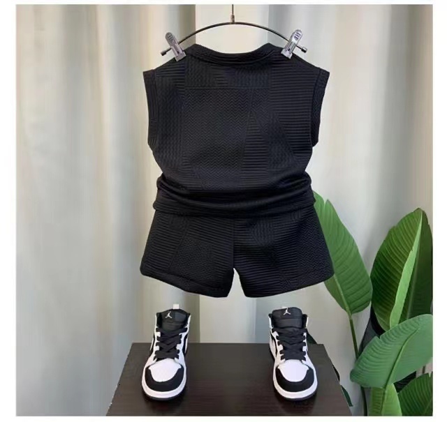 Clothing Sets Boutique Desginer Baby Boys Summer Sleevelesee Pullover Shirt And Pants 2pcs For Kids 28 Years Casual Sport Set 230412