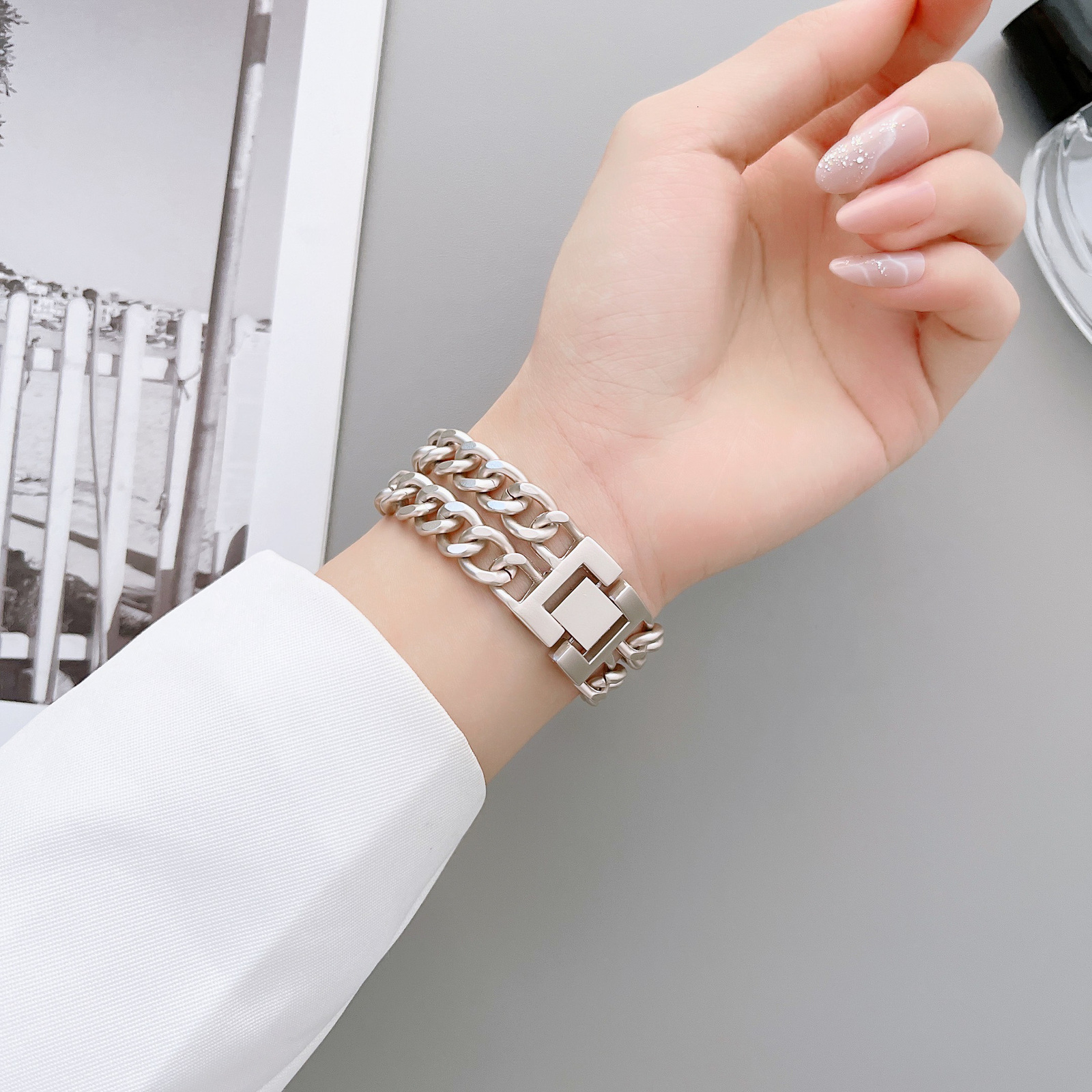 Watch Bands Starlight Steel Chain Band for Watch Series Ultra 8 7 SE 6 5 4 3 49mm Metal Bracelet Strap 38 40 41mm 42 44 mm 45mm 230411