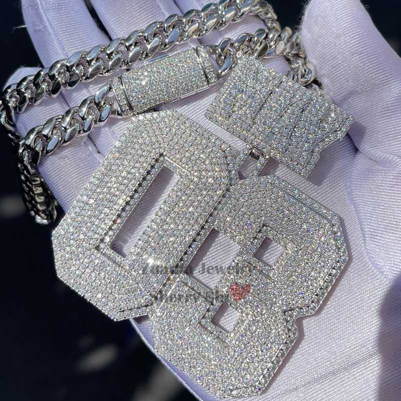 Vvs Lab Diamond Iced Out Hip Hop Sterling Silver Rapper Jewelry Custom Pendant Moissanite