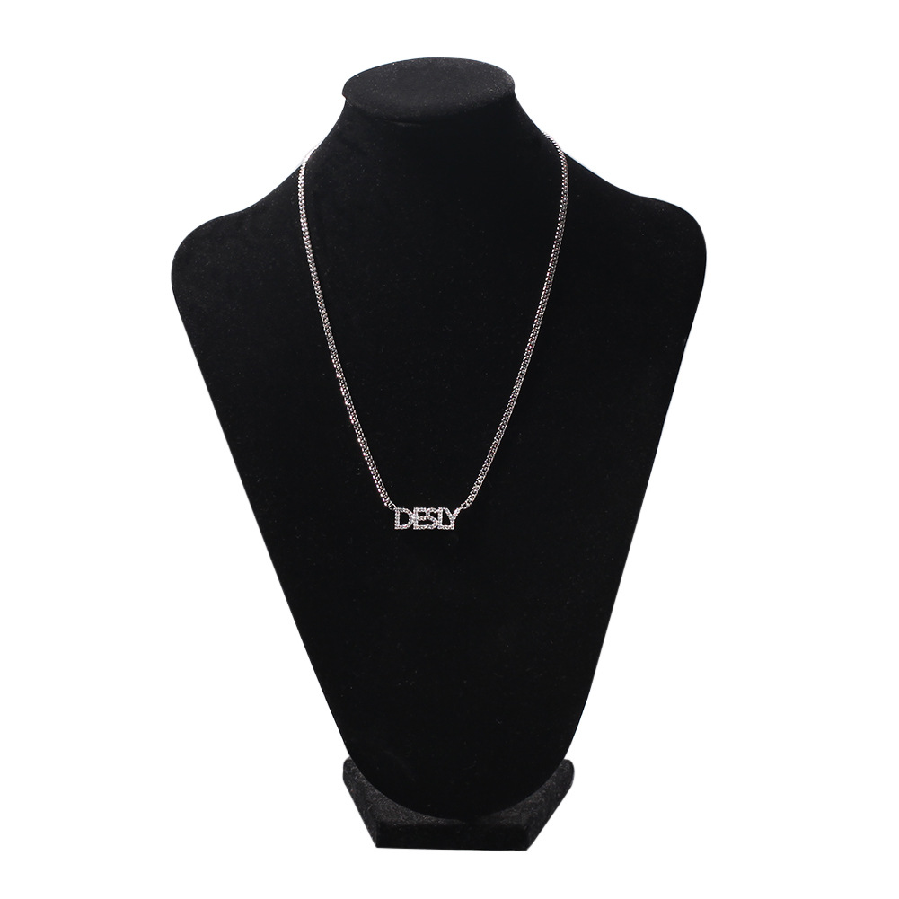 New Arrivals A-Z Initial Letter Custom Name Pendant Necklace Personalized Womens Iced Out Cubic Zirconia CZ 18K Rose Gold Hip Hop DIY Birthday Gifts J