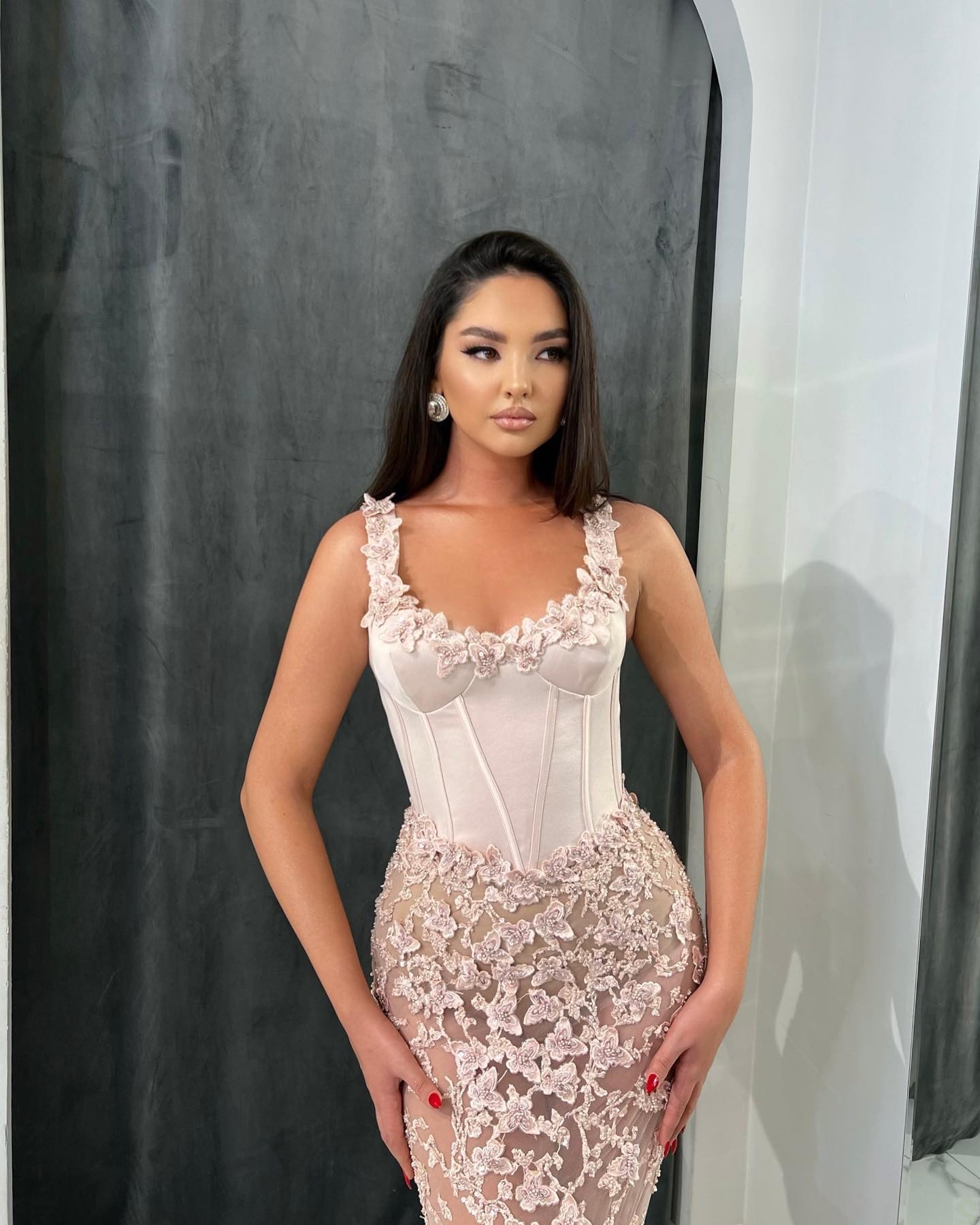 Fashion Mermaid Prom Dresses Square Collar Party Dresses Lace 3D Appliques Custom Made Evening Dress