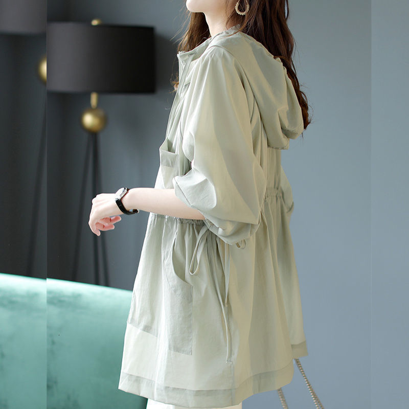 Women's Jackets Women's Hoodie Fashion Thin Transparent Fashion Soft Summer Women's Solid Ins Korean Sunscreen Harajuku High Street Hol