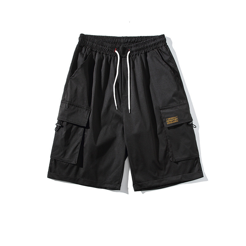 Men's Shorts Summer Men's Cargo Shorts Black Pockets Japanese Fashion Street Clothing Hip Hop Shorts 230412