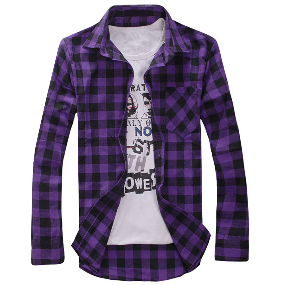 Men's Casual Shirts Men's loose plain shirt Casual jacket Student plain long sleeved shirt Spring and Autumn loose color matching men's