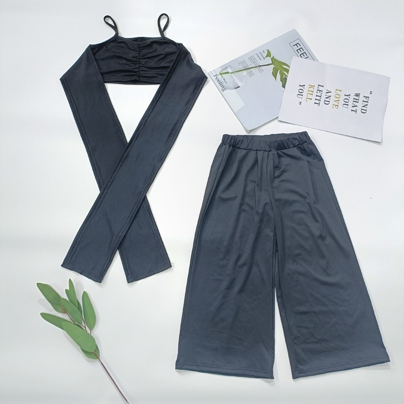 Clothing Sets Fashion Baby Girl Clothes Set Long Pant Vest 2PCS Summer Spring Autumn Infant Toddler Child Beachwear Suit 1 10Y 230412