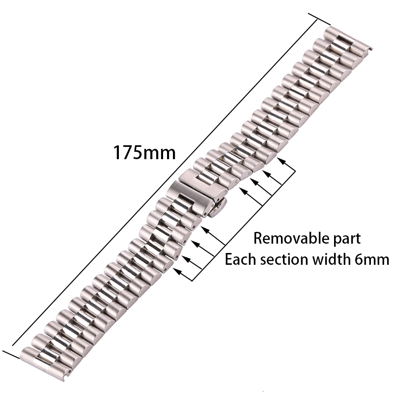 Watch Bands Stainless Steel Watchbands Bracelet Women Men Silver Solid Metal Watch Strap 16mm 18mm 20mm 21mm 22mm Accessories 230412