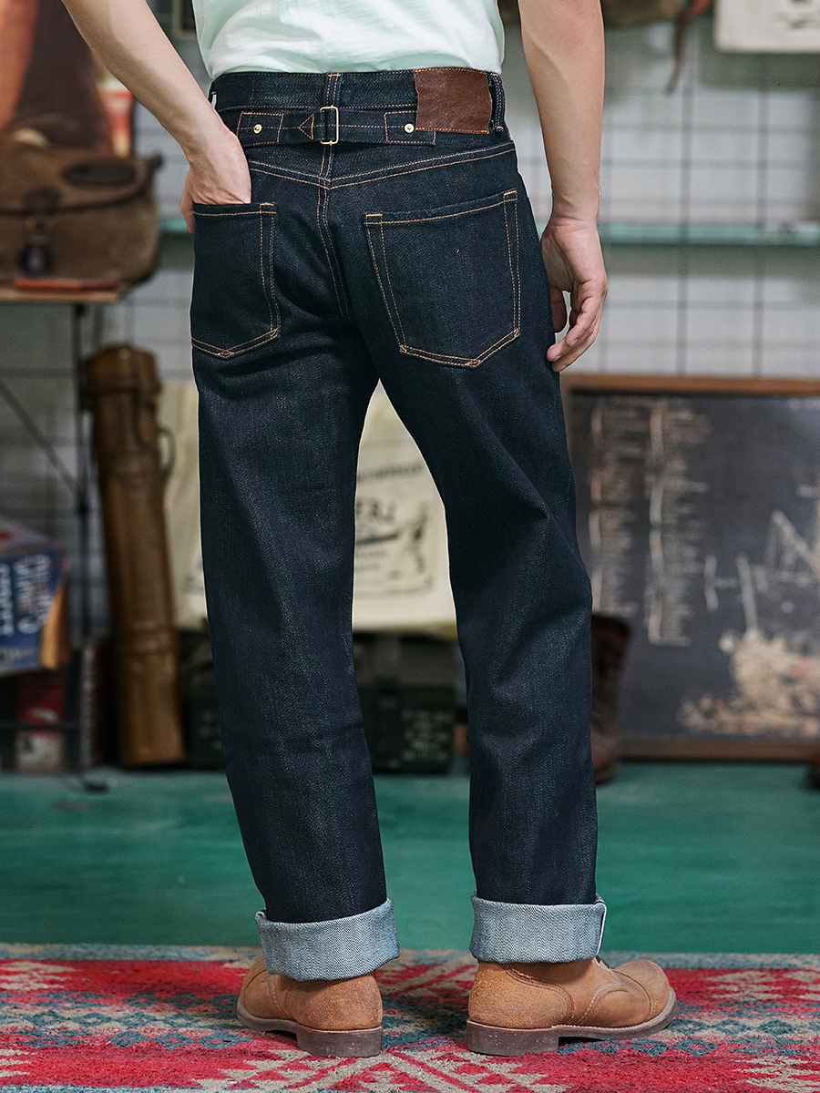 Men's Jeans Men's denim mid rise 23OZ thick -selling denim Bukleback straight Amekaji denim motorcycle freight pants 230412
