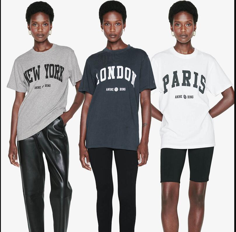 2023 new Anine Bing Cotton Round Neck Tee Shirt Letter Drawing Printed city name paris Black Short Sleeve beauty Women Designer T-shirt Tops tees
2023 new Anine Bing Cotton Round Neck Tee Shirt Letter Drawing Printed city name paris Black Short Sleeve beauty Women Designer T-shirt Tops tees