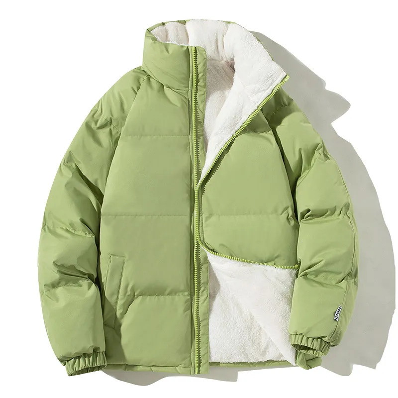 Mens Down Parkas Thicken Warm Winter Jacket Men Solid Loose Coats Male Stand Collar Fleece Puffer Man Harajuku Outerwear 231110