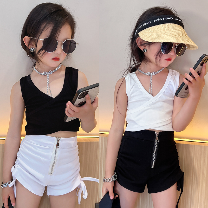 Shorts Summer Girls Baby Kids Children Bottoms Clothes Activewear Side Adjsutable Coul Lacing 413Y 230412