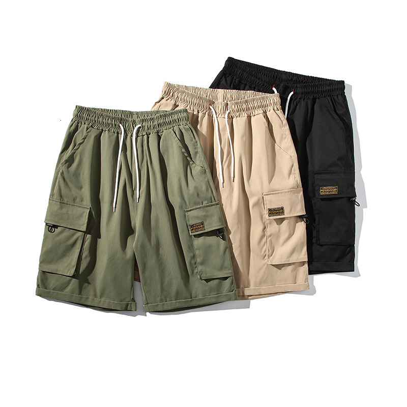 Men's Shorts Summer Men's Cargo Shorts Black Pockets Japanese Fashion Street Clothing Hip Hop Shorts 230412
