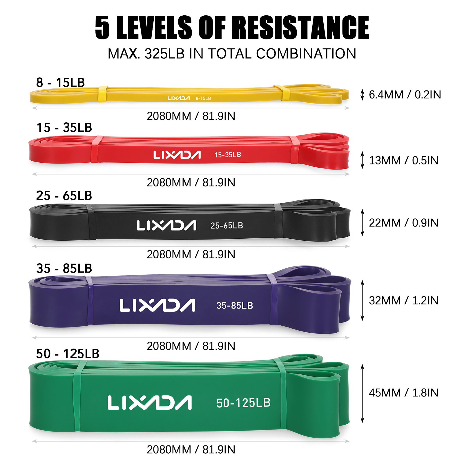 Resistance Bands Lixada Resistance Bands Set Pull Up Assist Bands Set Resistance Bands Powerlifting Exercise Stretch Band Resistance 230411