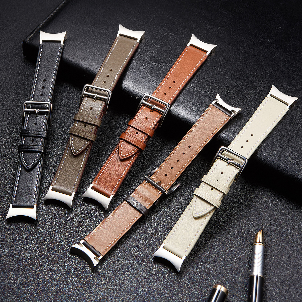 Watch Bands Leather Band For Samsung Galaxy Watch 4 classic 46mm 42mm 44mm 40mm smartwatch No Gaps Bracelet correa Galaxy Watch 54 strap 230411