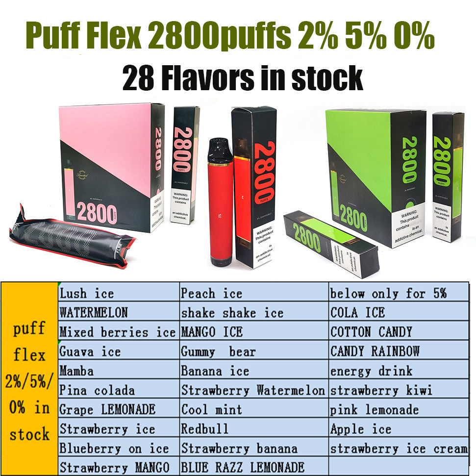 Puff Flex 20mg 50mg 0mg Disposable E Cigarettes 2800Puffs 800mah Device Prefilled Cartridge VS Bang Esco Ultra 28 Colors in Stock Delivery Duty Paid
Puff Flex 20mg 50mg 0mg Disposable E Cigarettes 2800Puffs 800mah Device Prefilled Cartridge VS Bang Esco Ultra 28 Colors in Stock Delivery Duty Paid