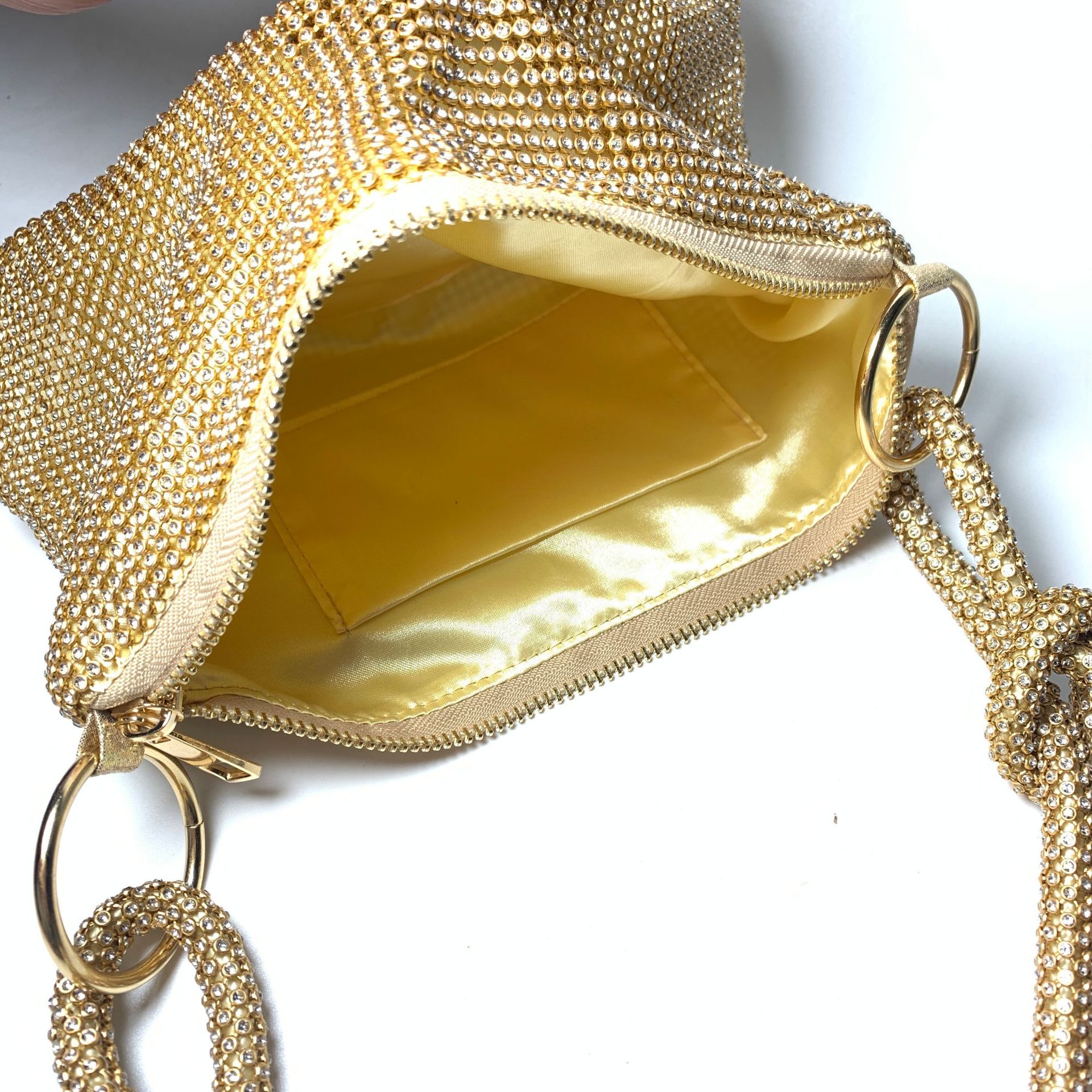 Fashion Bag Versatile Women's Bag with Diamond Embedding Design Outdoor Underarm Handbag