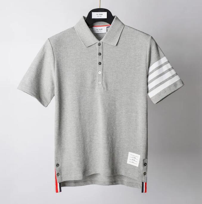 TF Designer Clothes Stripe Mens Polos Summer Luxury Fashion Slim Short Sleeve Men Polo Shirt Tee Mens Clothes Polo Collar Short Sleeved Top Shirts 3Ad