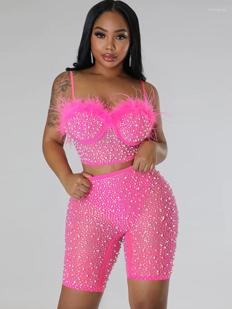 Women's Tracksuits Beautiful Sheer Mesh Feather Patchwork Crop Top And Matching Shorts Set Glam Sequins Night Skirt Birthday, Pink
Women's Tracksuits Beautiful Sheer Mesh Feather Patchwork Crop Top And Matching Shorts Set Glam Sequins Night Skirt Birthday, Pink