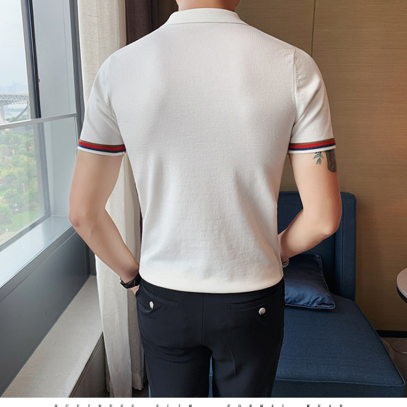 Men's Polos Men's Solid Polo Shirt Summer Men's Clothing Polo Collar Shirt British Fashion Pure Cotton Polo Shirt Top 4-color S-3XL 230