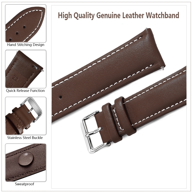 Watch Bands Premium Genuine Leather Watchband Flat Soft Casual Watch Band Wrist Strap 18mm20mm22mm Watch Bracelets 230411