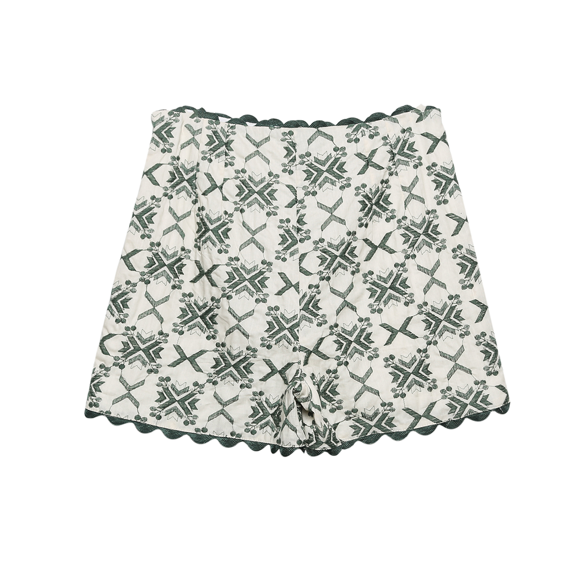 Womens high waist shorts european fashion green embroidery casual beach holiday short pants XSSML