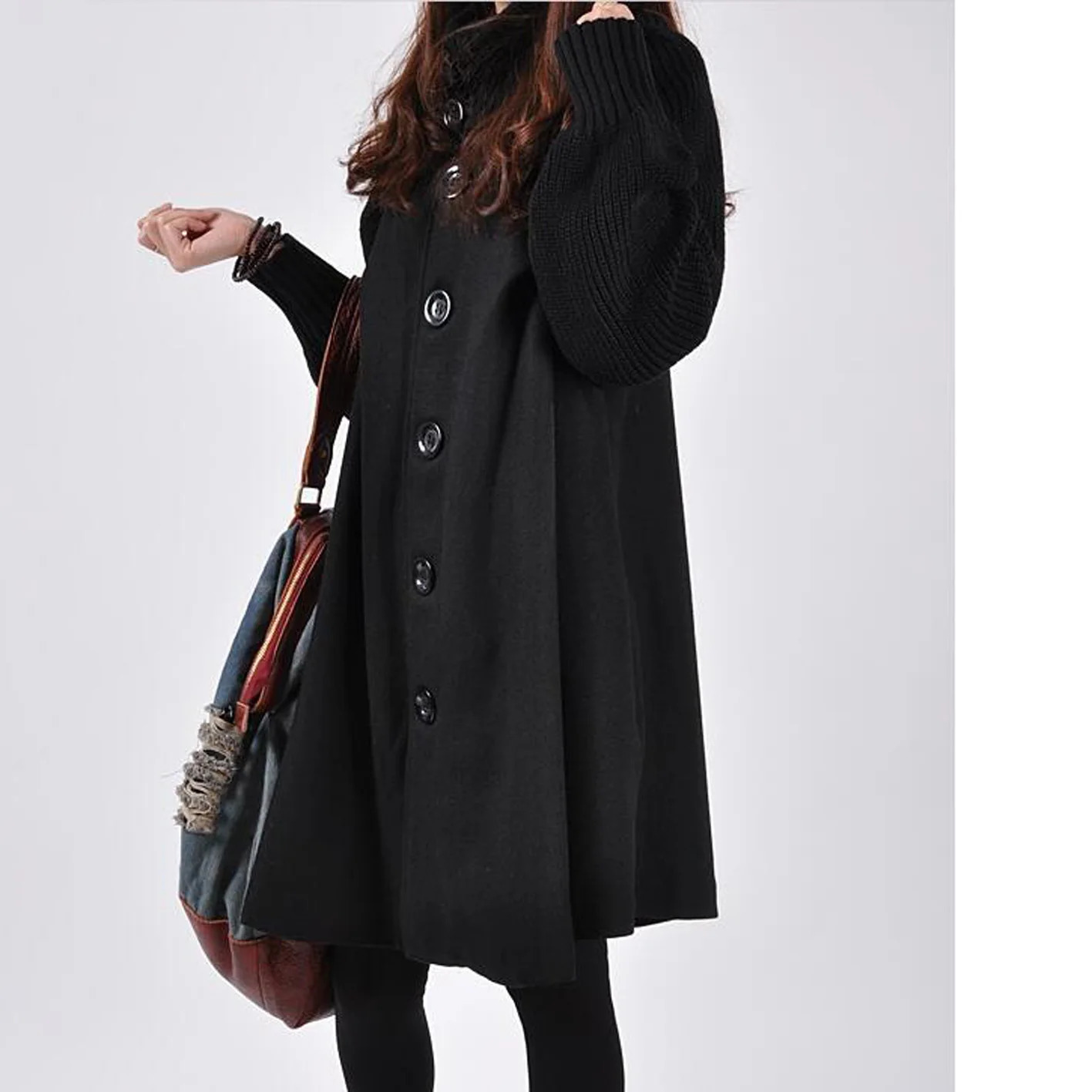 Women's Wool Blends Korean Version Of Large Size Women Winter Coat Long Loose Woolen Coat Cloak Trench Coat 231110