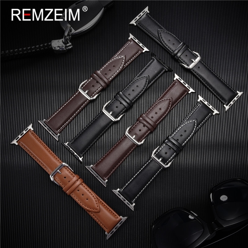 Watch Bands Calfskin Genuine Leather Watchband 38mm 40mm 41mm for iwatch 8 7 6 5 4 3 SE Replace Wrist Strap 42mm 44mm 45mm for Apple Watch 230411