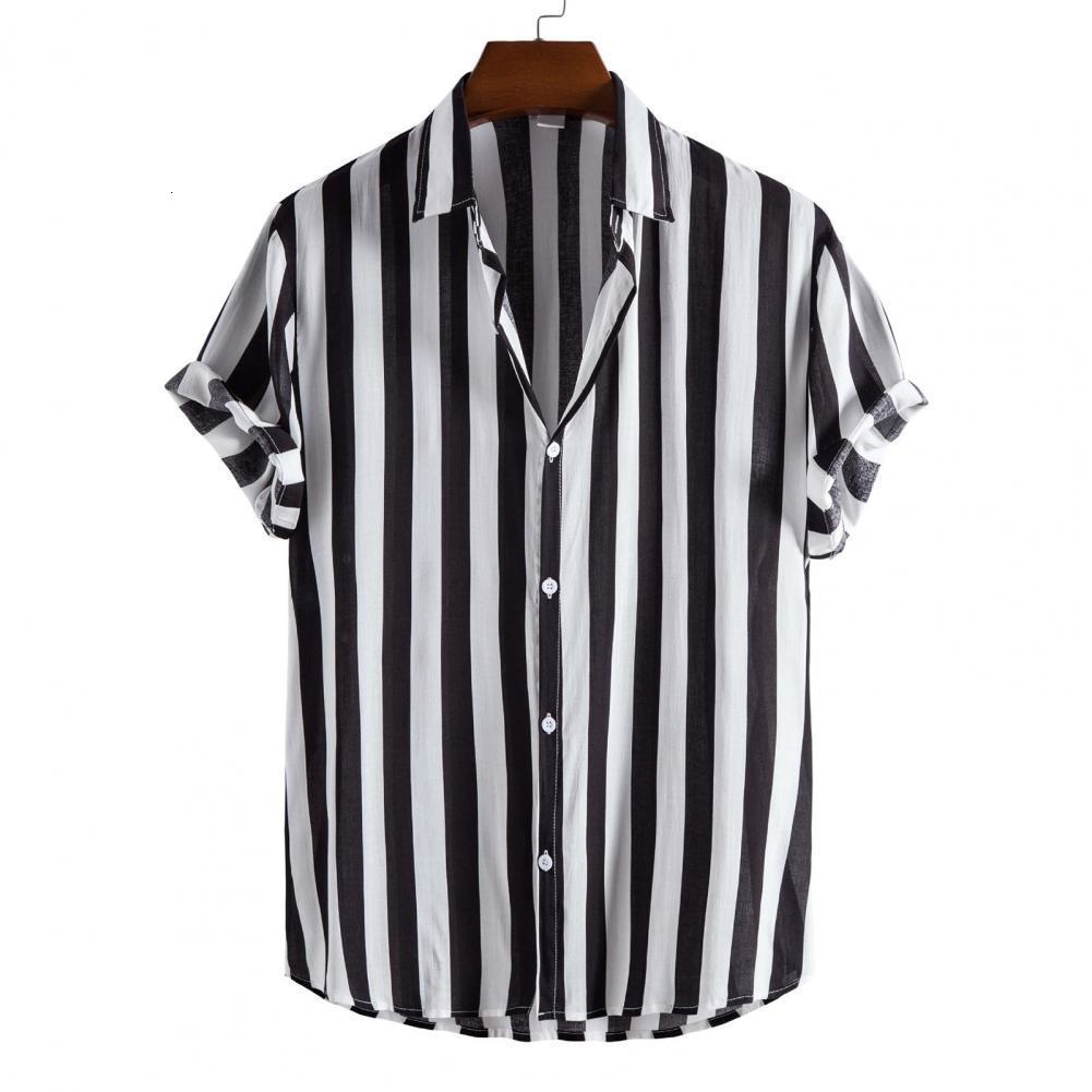 Men's Casual Shirts Summer Men's Shirt Striped Hawaiian Button Short Sleeve Shirt Beach Suit Camissa Musculina Hom Camissa de Hombre 230412