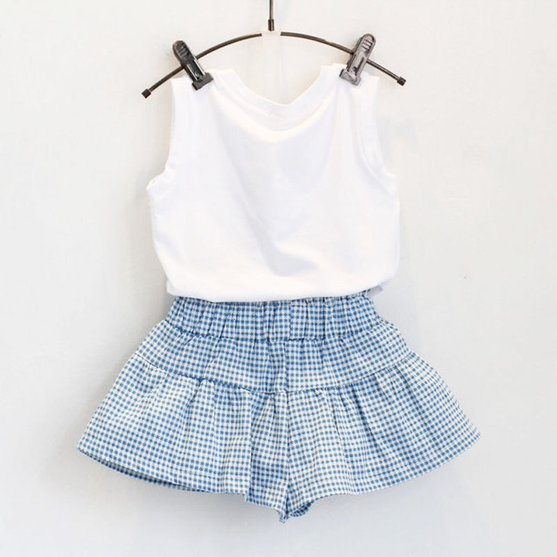Clothing Sets Summer Baby Girls Clothes Toddler Vest Shorts 2PCS set Children Costume 0 7Year Infant Outfits kidswear BC1152 230412