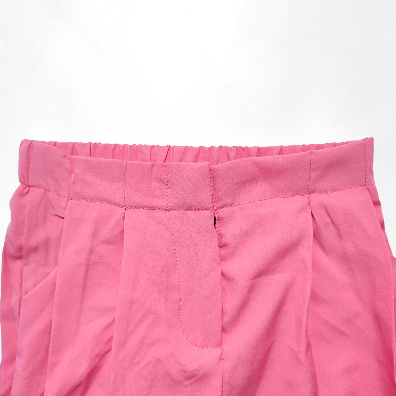 Clothing Sets Summer Girls 2 Pcs Set Toddler Halter Blouse Pants Kids Suit Baby Outfit Children Ootd Clothes Shoulderless Pink Wide Leg 2 7Y 230412