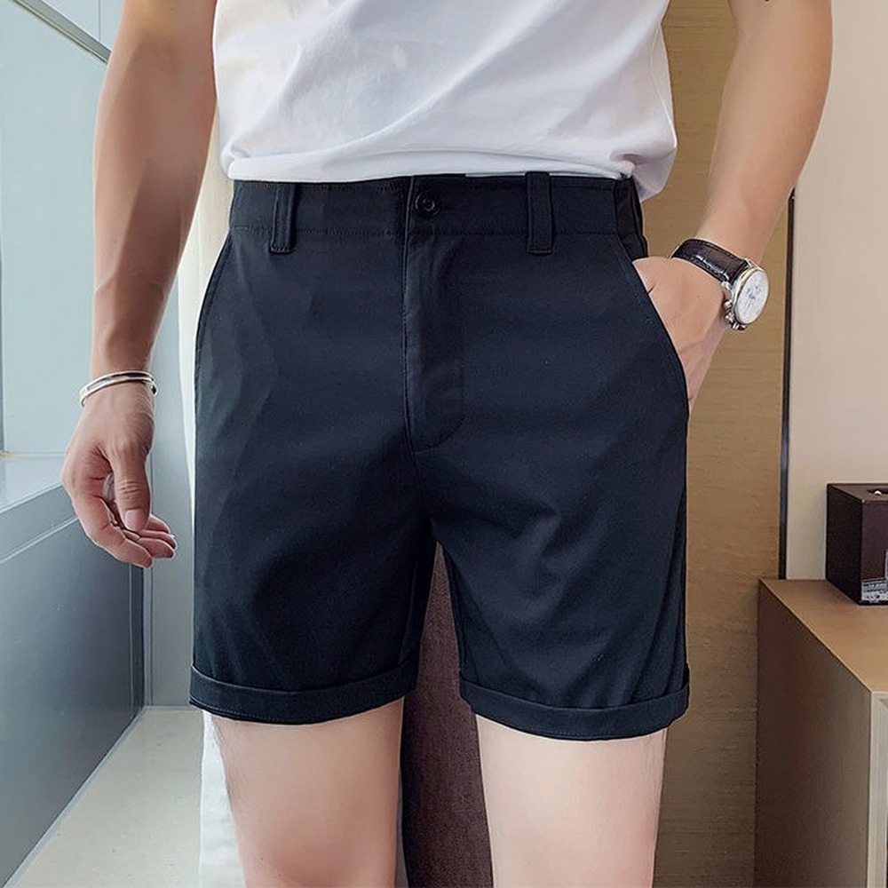 Men's Shorts Korean Fashion Shorts Men's Casual Cotton Work Shorts Street Clothing Solid Summer Shorts Comfortable Thin Cool Pants Men'