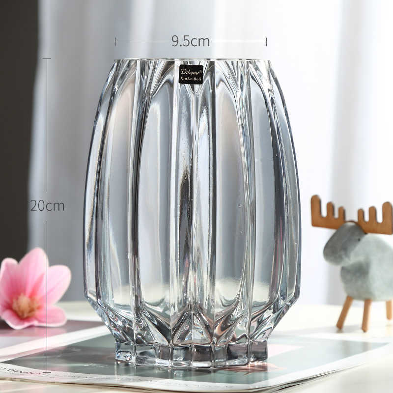 Vases Vase Home Decor Large Glass Vases Bottle Transparent Hydroponic Terrarium Room Flower Decoration Vase P230411